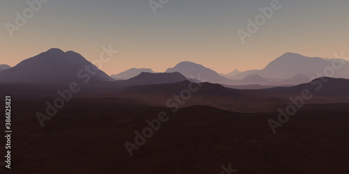 Tablou canvas Alien desert planetary landscape