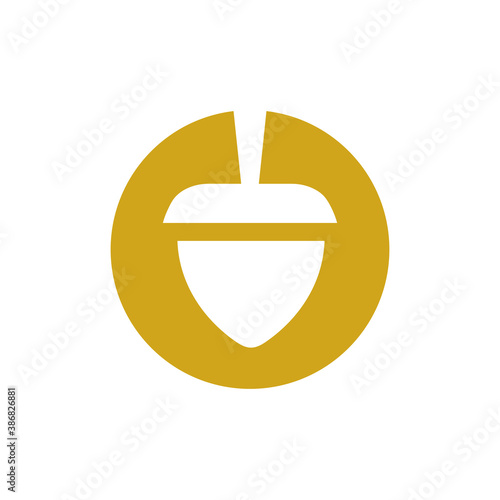 Acorn or oak nut logo icon design, the fruit of the oak, vector illustration