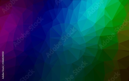 Dark Multicolor  Rainbow vector polygonal pattern.