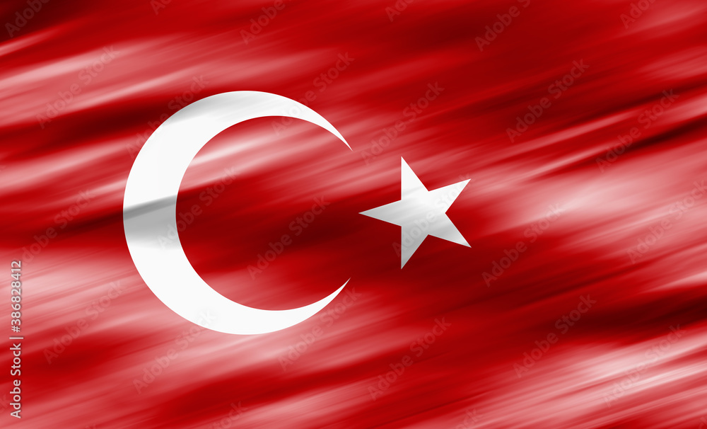 Obraz premium Illustration image of Turkish flag - 3D rendering