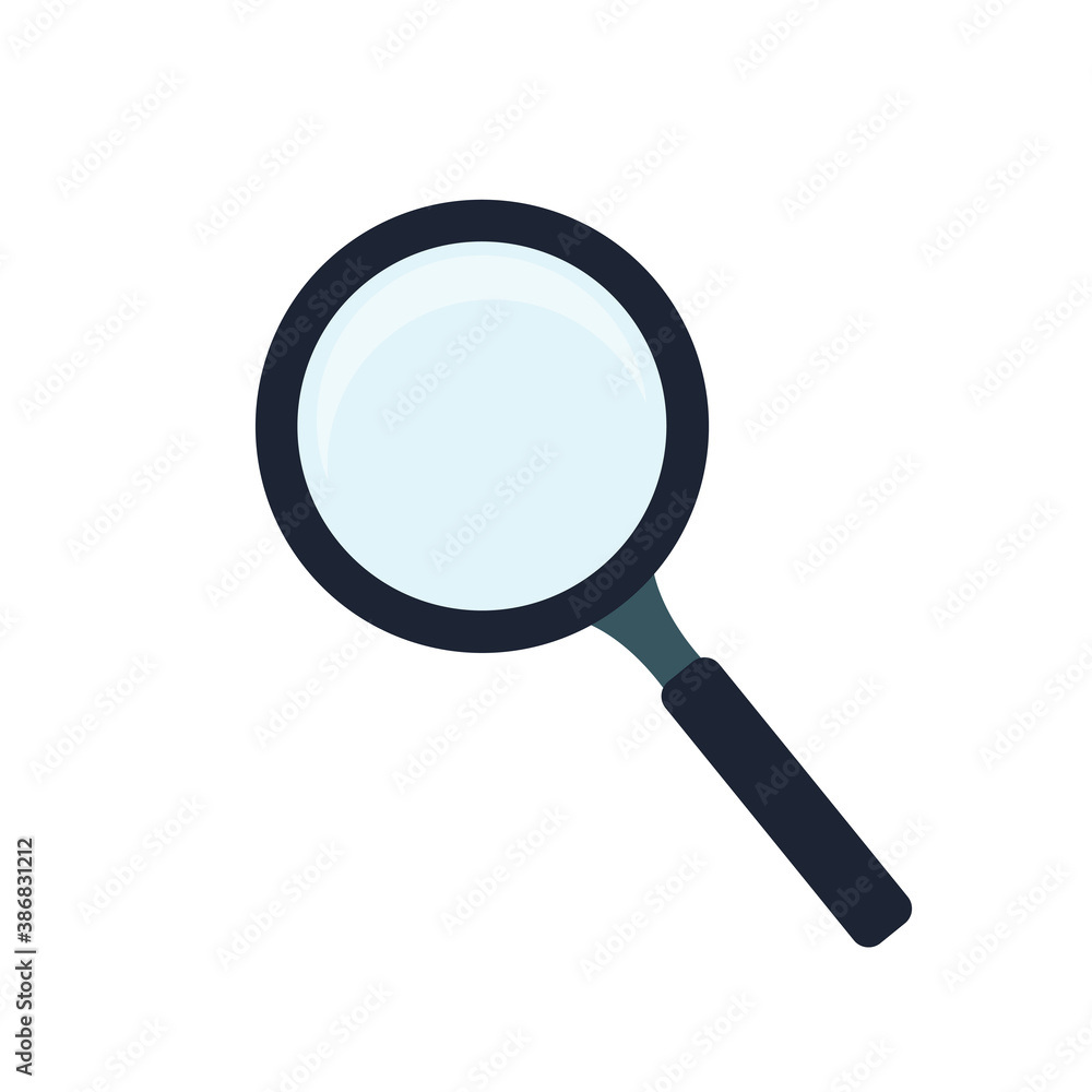 magnifying glass. illustration in flat design on blue background magnifying glass. illustration in flat design on blue background