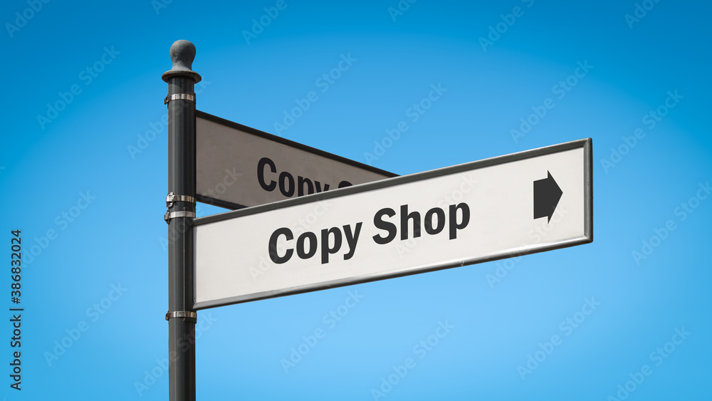 Fototapeta premium Street Sign to Copy Shop