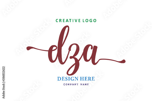 logo composition of the letter DZA is simple, easy to understand and authoritativePrint