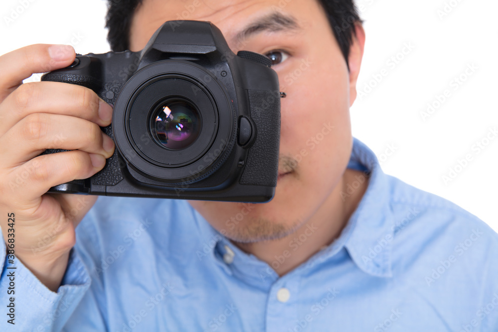 Photographer taking pictures close-up Photographer taking pictures close-up