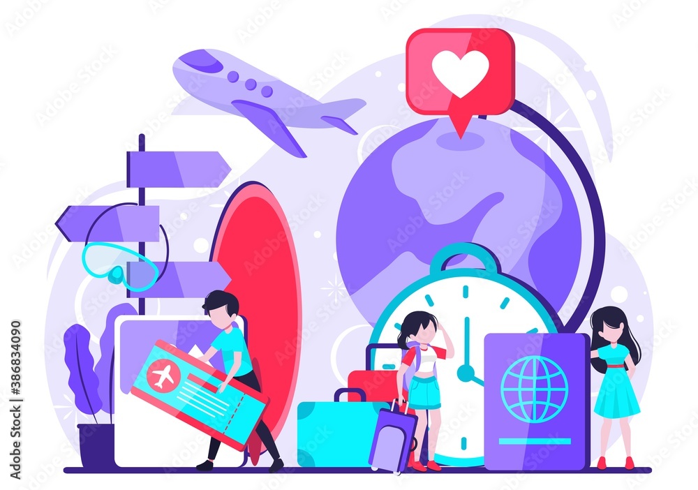 people who are ready to travel to their destinations. tiny people concept design . Vector illustration people who are ready to travel to their destinations. tiny people concept design . Vector illustration