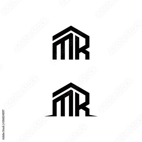 m r mr initial building logo design vector graphic idea creative