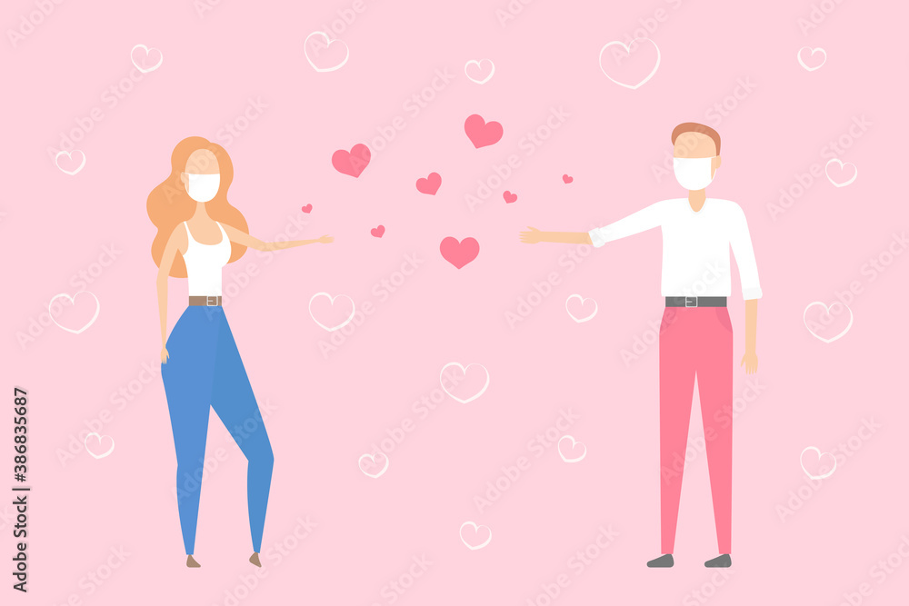 Valentines Day 2021 conceptual poster. Cartoon. Vector illustration. Valentines Day 2021 conceptual poster. Cartoon. Vector illustration.