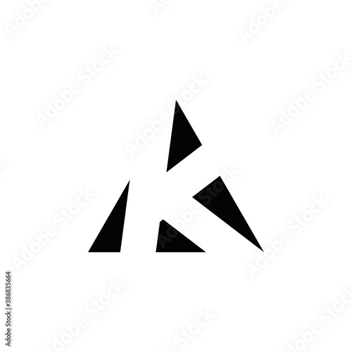 k initial triangle logo design vector graphic idea creative