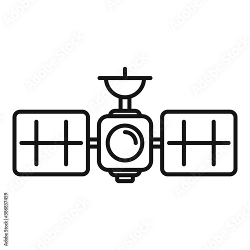 Space satellite icon. Outline space satellite vector icon for web design isolated on white background