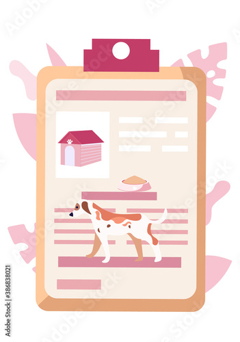 Mobile phone application for pet owners to socialize get information and share photos of cats dogs or other animals. Modern app for smartphone to find an owner for homeless puppies at the shelter