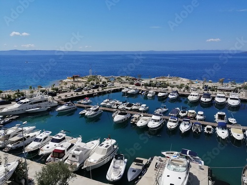 boats in the harbor photo