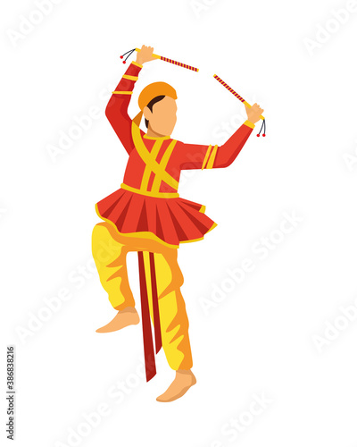 hindu dancer traditional character icon