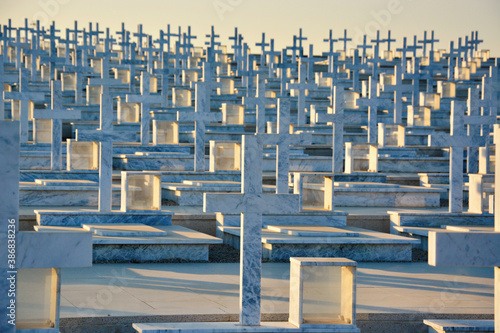 Thousands of Graveyard Crosses Made of Marble © Philippos