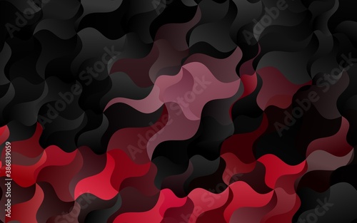 Dark Black vector pattern with liquid shapes.