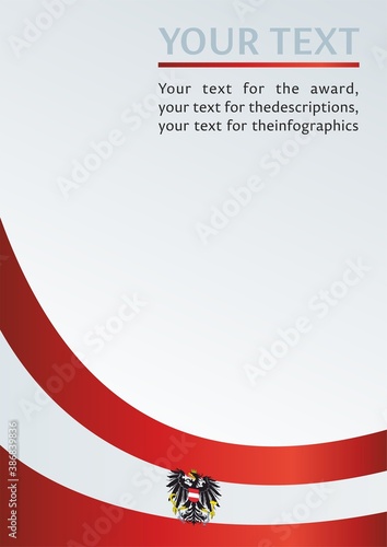 Flag of Australia, template for the award, an official document with a flag and a symbol of Commonwealth of Australia
