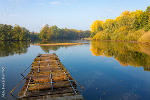 Fototapeta Naklejka Na Ścianę i Meble -  Beautiful lake in Münsterland, Westphalia, Germany