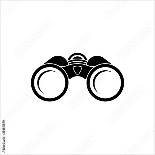 Binoculars Icon, Field Glasses, Side By Side And Aligned Two Telescopes For Viewing Distant Objects