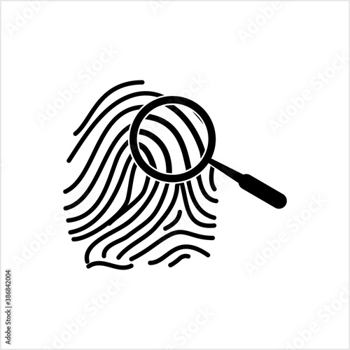 Finger Impression Evidence Icon, Fingerprint Identification Examination