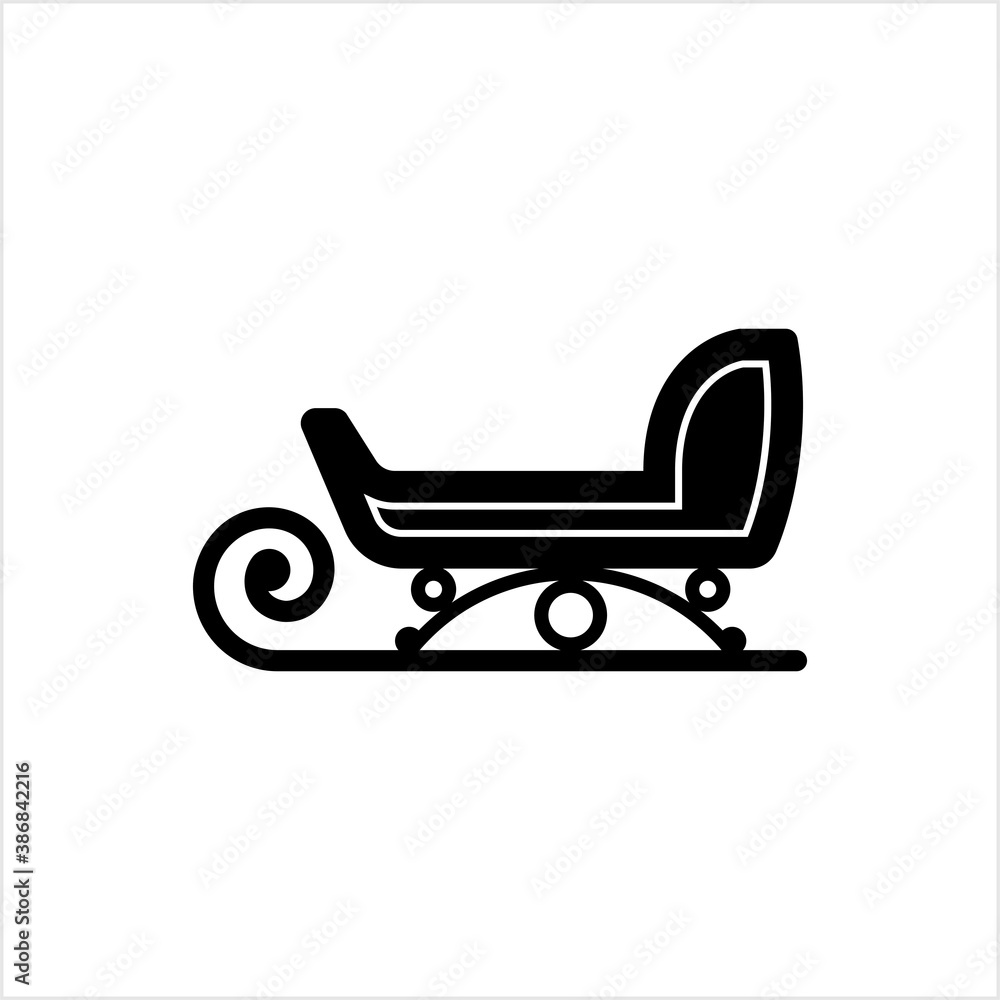Sledge Icon, Sled, Sleigh, Sliding Vehicle For Snow Ice Sledge Icon, Sled, Sleigh, Sliding Vehicle For Snow Ice