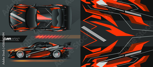 full car wrap design, with sporty abstract background
 photo