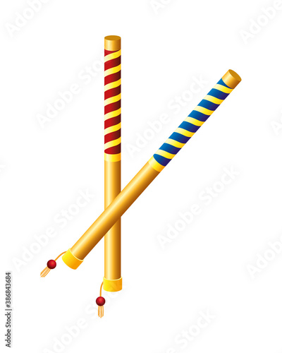 hindu religion dancer sticks icon