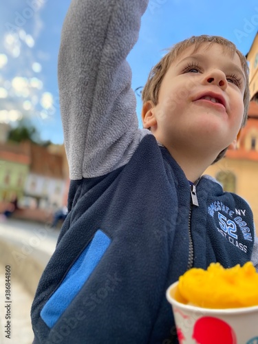 child eating ice cream