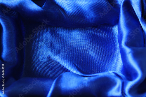 blue silk fabric photo