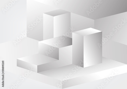Abstract grey and white tech geometric corporate design background eps 10.Vector illustration