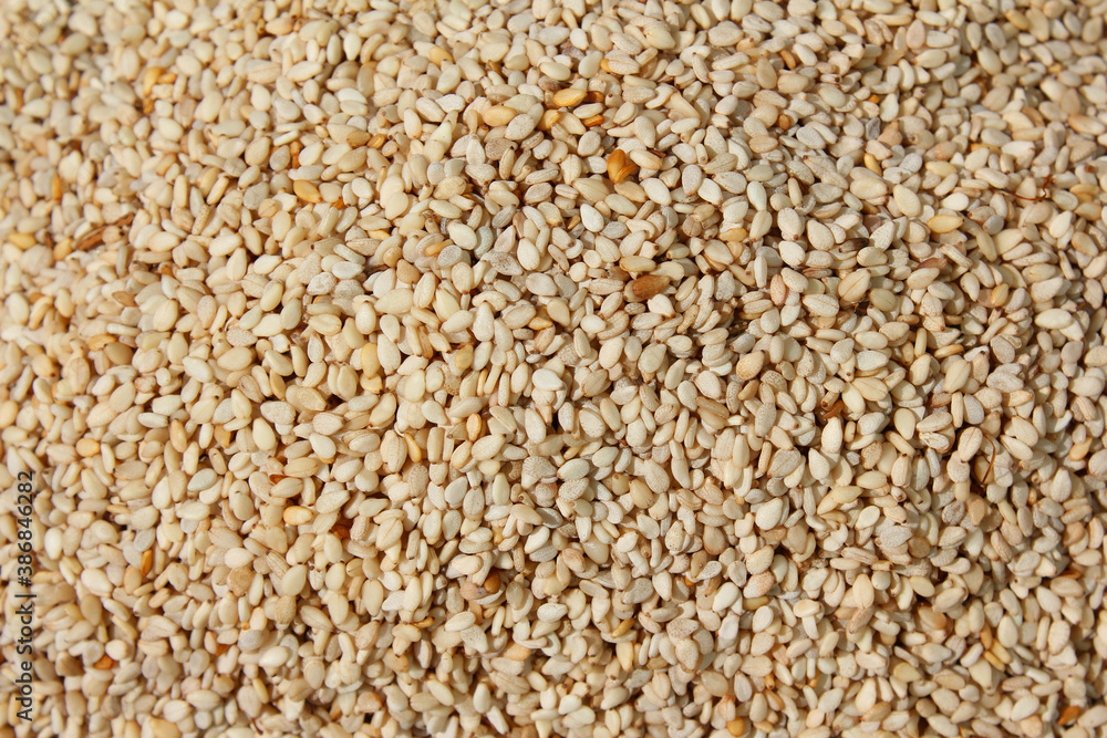 Heap of organic natural sesame seeds Heap of organic natural sesame seeds