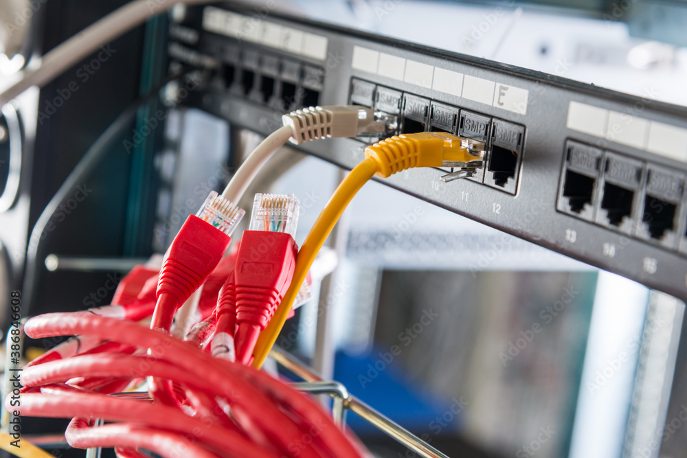 red ethernet cables to be connected to switch red ethernet cables to be connected to switch