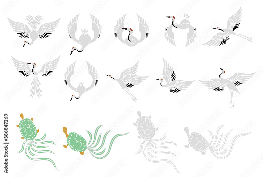 鶴と亀のベクターイラスト素材セット Stock Vector Adobe Stock 鶴と亀のベクターイラスト素材セット Stock Vector Adobe Stock