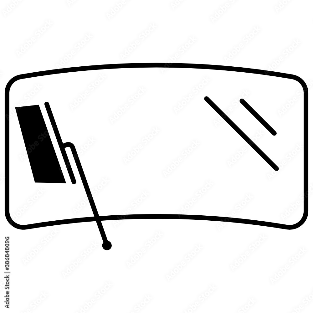 Car Windshield with Rain Wiper Vector Icon Glyph Design Concept, Vehicle windscreen Glass Design Car Windshield with Rain Wiper Vector Icon Glyph Design Concept, Vehicle windscreen Glass Design