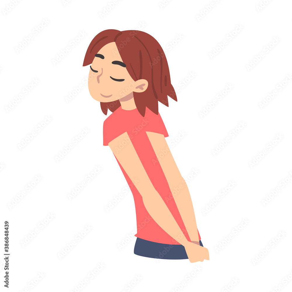 Teenage Girl Dreaming about Something, Pretty Girl Thinking up an Idea with Happy Facial Expression Cartoon Style Vector Illustration Teenage Girl Dreaming about Something, Pretty Girl Thinking up an Idea with Happy Facial Expression Cartoon Style Vector Illustration