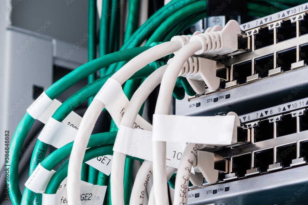 ethernet cables connected to server switch ethernet cables connected to server switch