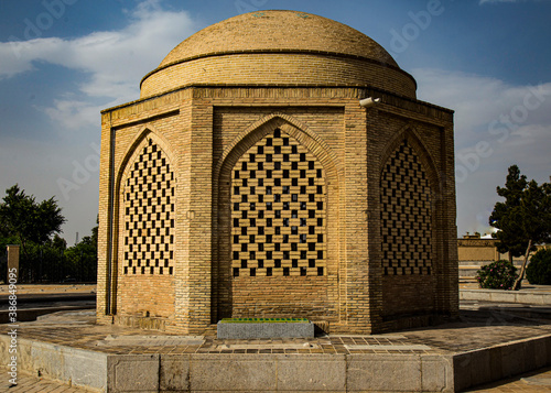 A mausoleum in Takhte Fulad graveyard, Isfahan province, Iran. photo