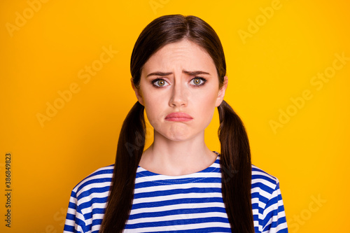 Fotografi Portrait of disappointed frustrated girl have argument quarrel feel upset cry we