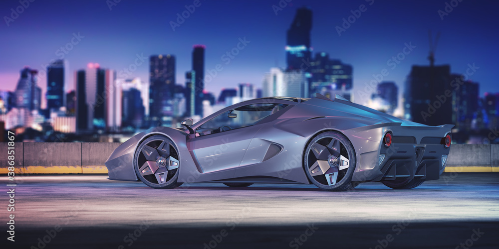 3D rendering of a brand-less generic cars in studio environment	