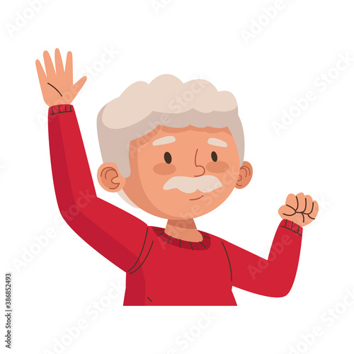 old man eldery dancing character