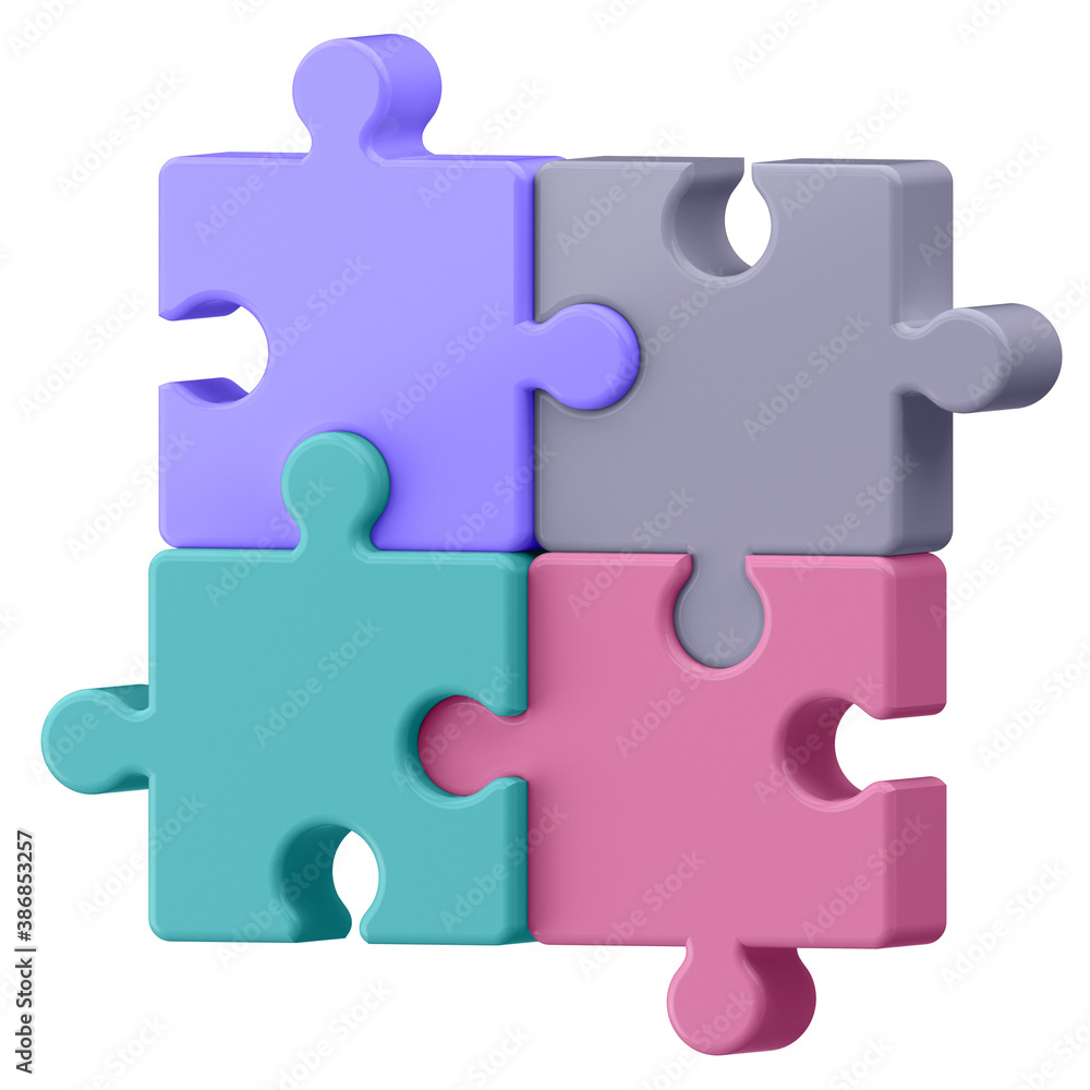 3D illustration Puzzle in cartoon style not white background. Well suited for a landing page, mobile app, or website. 3D illustration Puzzle in cartoon style not white background. Well suited for a landing page, mobile app, or website.