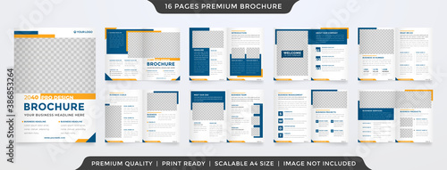 minimalist business bifold brochure template premium style with modern style and clean concept use for business proposal and business profile