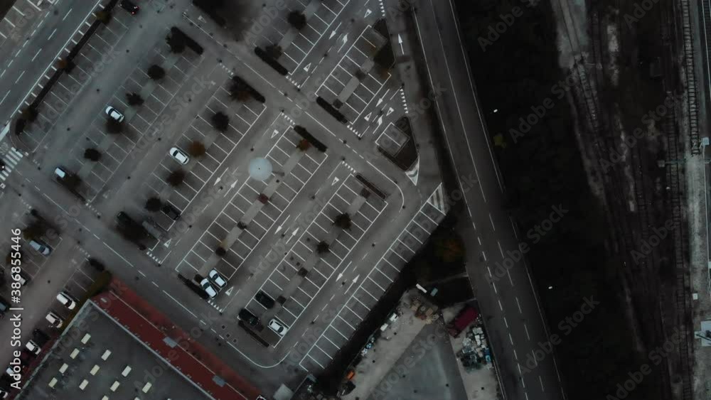 Aerial image of an Italian city crowded with fog in the evening. Aerial image of an Italian city crowded with fog in the evening.