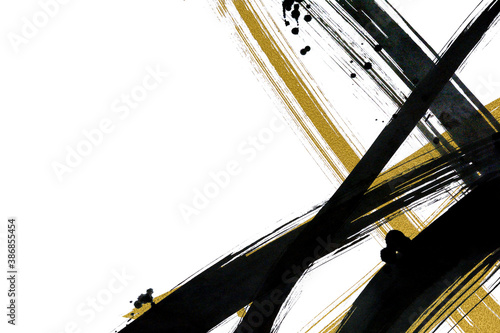 Brush painted gold and black line