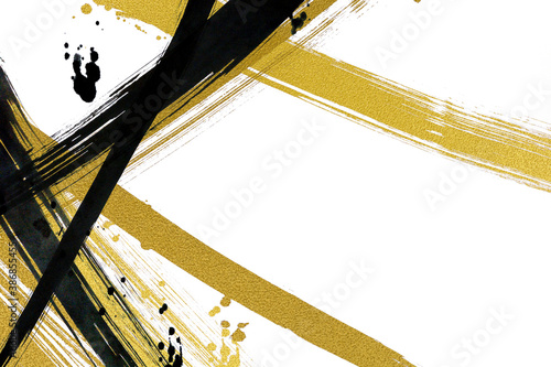 Brush painted gold and black line