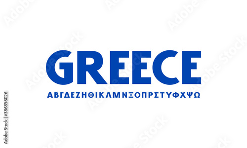 Greek sans serif font in classic style photo