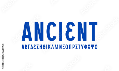 Greek sans serif font in laconic style