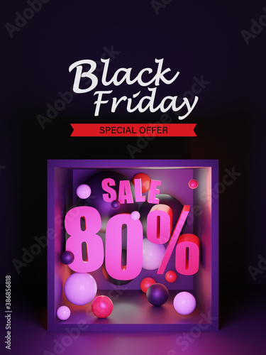 Black Friday poster template. Shopping banner