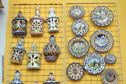 Decorative Ceramic Pottery In Outdoor Display