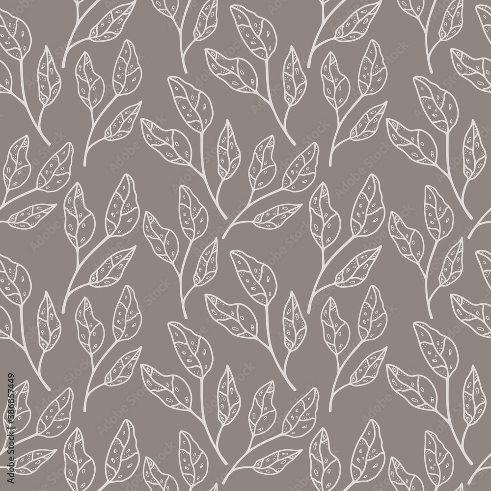 Seamless pattern with hand drawn twig, grass on a dark background. Doodle, simple outline illustration. It can be used for decoration of textile, paper and other surfaces. Seamless pattern with hand drawn twig, grass on a dark background. Doodle, simple outline illustration. It can be used for decoration of textile, paper and other surfaces.