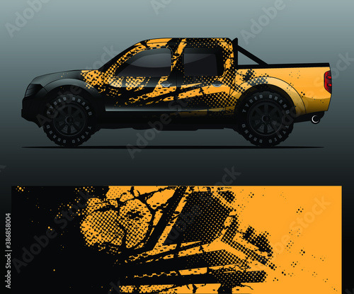 Truck decal graphic wrap vector, abstract background