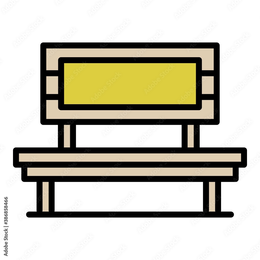 Outdoor advertising park bench icon. Outline outdoor advertising park bench vector icon for web design isolated on white background Outdoor advertising park bench icon. Outline outdoor advertising park bench vector icon for web design isolated on white background